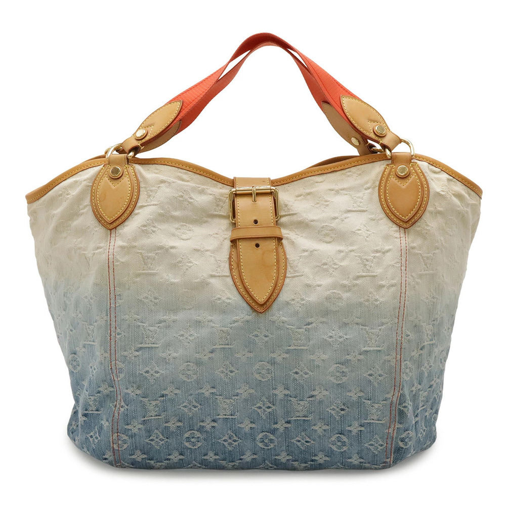LOUIS VUITTON Monogram Denim Sunbeam Gradient Tote Bag Shoulder Blue